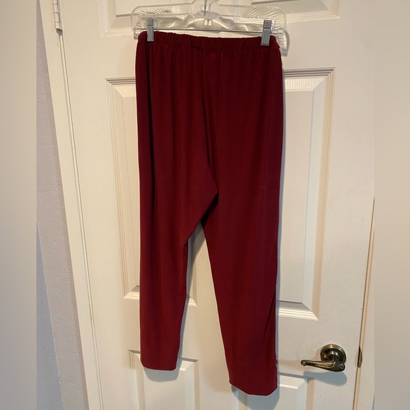 Deep Red Capri Leggings - Picture 3 of 4
